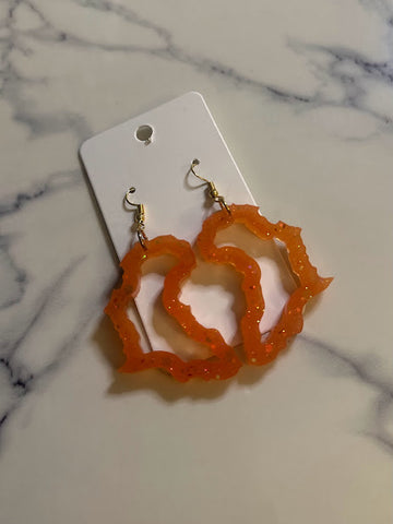 Africa Earrings - orange sparkle