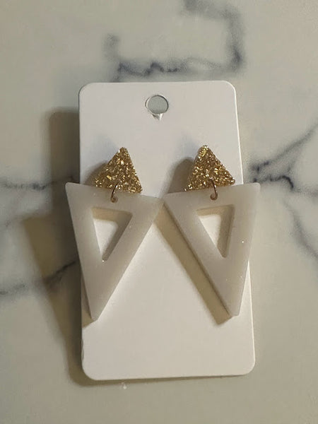 Triangle Posts - nude/gold