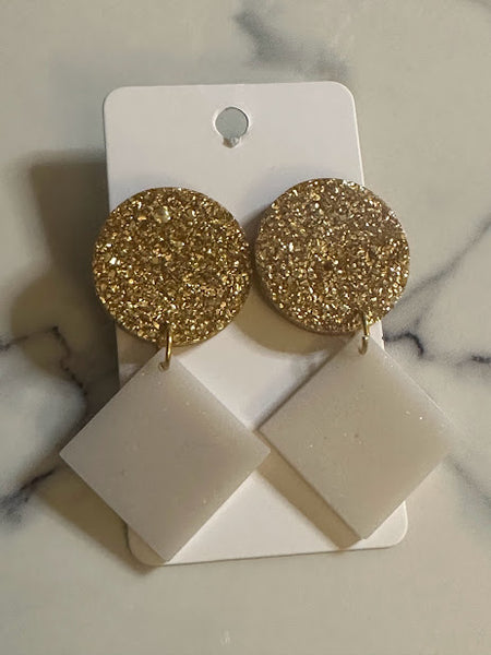 Nude/Gold post earrings