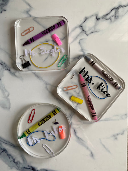 Personalized Teacher Coasters